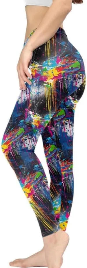 Floral Humming Bird Over Size Women's High-Waist Yoga Legging Dolphin Galaxy Bee Tie-Dye Jogging Cycling Activewear
