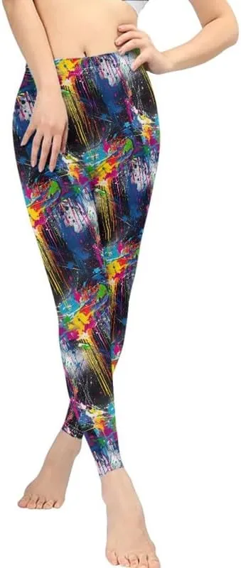 Floral Humming Bird Over Size Women's High-Waist Yoga Legging Dolphin Galaxy Bee Tie-Dye Jogging Cycling Activewear