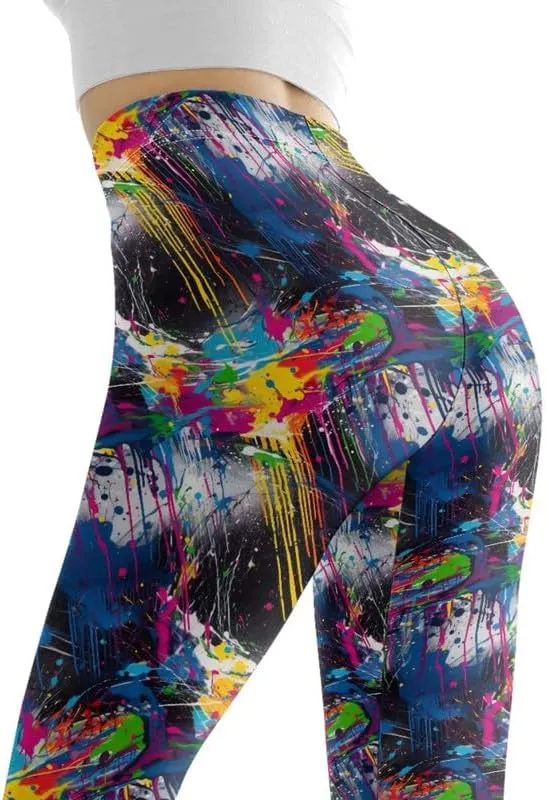 Floral Humming Bird Over Size Women's High-Waist Yoga Legging Dolphin Galaxy Bee Tie-Dye Jogging Cycling Activewear