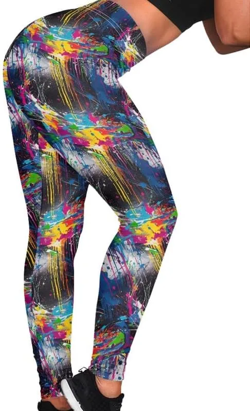 Floral Humming Bird Over Size Women's High-Waist Yoga Legging Dolphin Galaxy Bee Tie-Dye Jogging Cycling Activewear