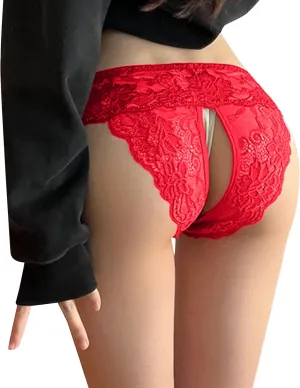Franterd Sexy Panties for Women Lace Briefs Hollow Out Stretch Underwear, Womens Plus Size Thong Scallop Trim Thongs Briefs