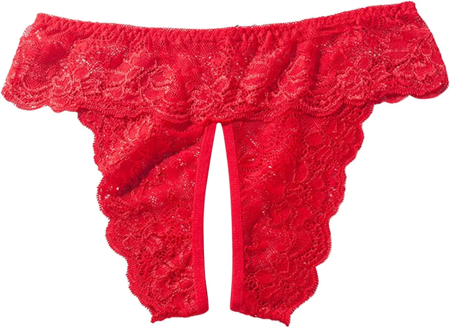 Franterd Sexy Panties for Women Lace Briefs Hollow Out Stretch Underwear, Womens Plus Size Thong Scallop Trim Thongs Briefs