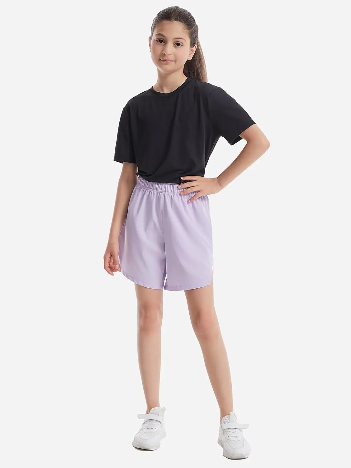 Girls Athletic Shorts with Pockets Running Shorts for Girl,Soccer Short for Kids Teens Basketball Workout