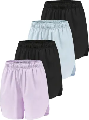 Girls Athletic Shorts with Pockets Running Shorts for Girl,Soccer Short for Kids Teens Basketball Workout