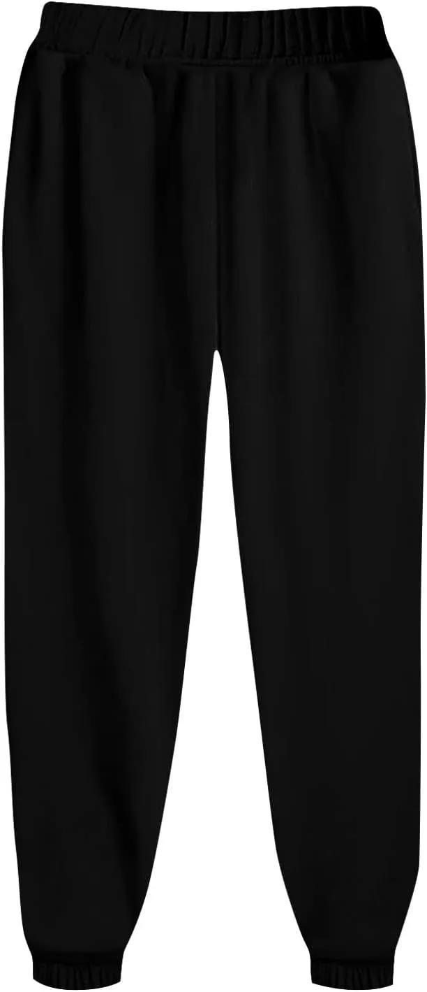 Gumipy Sweat Pants for Womens Plus Size Ultra-Soft Solid Joggers with Pockets Baggy Fleece Lined Lounge Pants Activewear