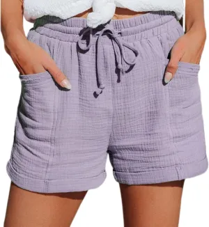 Gym Shorts Women Casual Summer Cargo High Waisted Wide Leg Shorts Solid Loose Fit Lightweight Short Pants