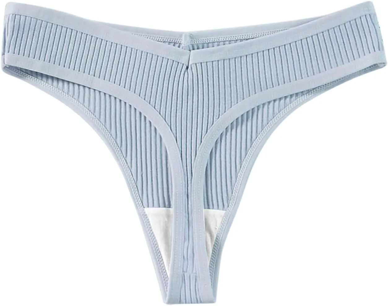 Heevina Thongs For Women Ribbed Seamless Bikini Breathable Panty Low Rise Thongs Soft Tangas Curvy Panties