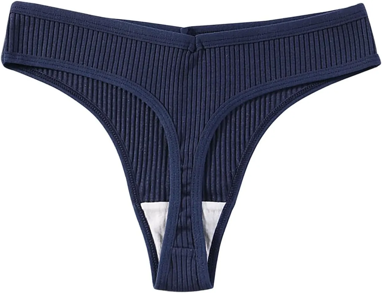 Heevina Thongs For Women Ribbed Seamless Bikini Breathable Panty Low Rise Thongs Soft Tangas Curvy Panties