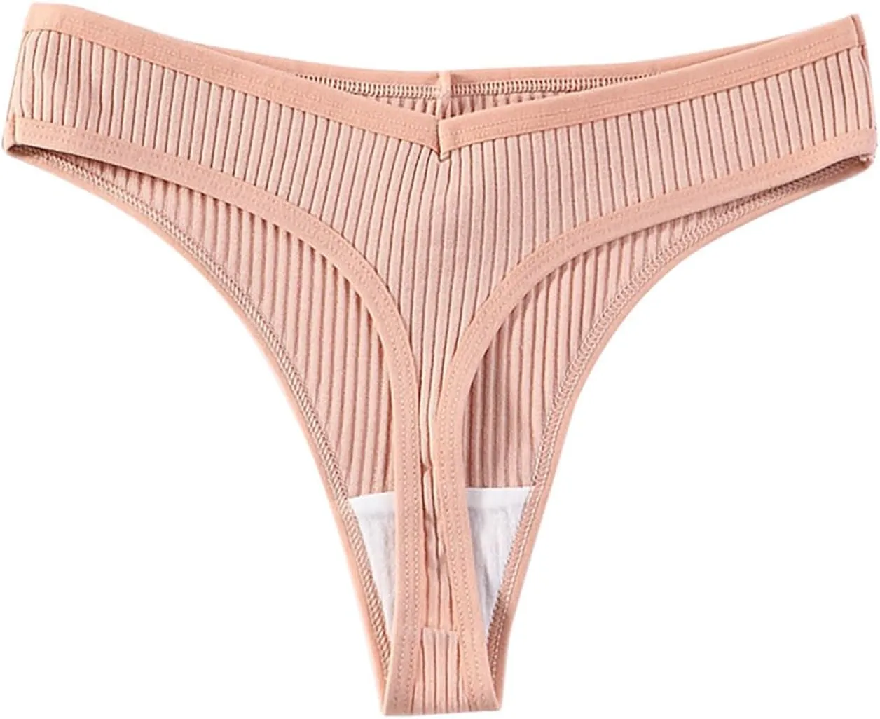 Heevina Thongs For Women Ribbed Seamless Bikini Breathable Panty Low Rise Thongs Soft Tangas Curvy Panties