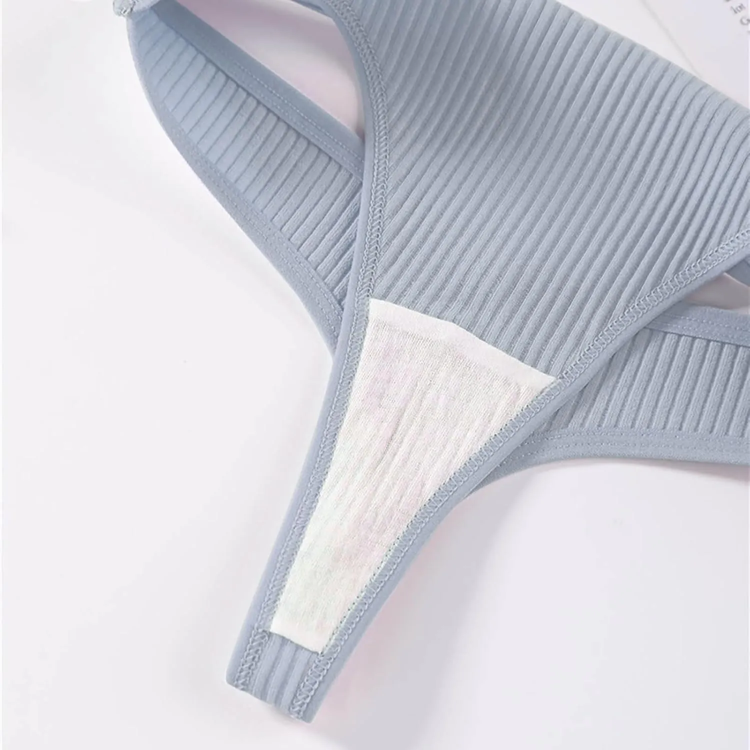 Heevina Thongs For Women Ribbed Seamless Bikini Breathable Panty Low Rise Thongs Soft Tangas Curvy Panties