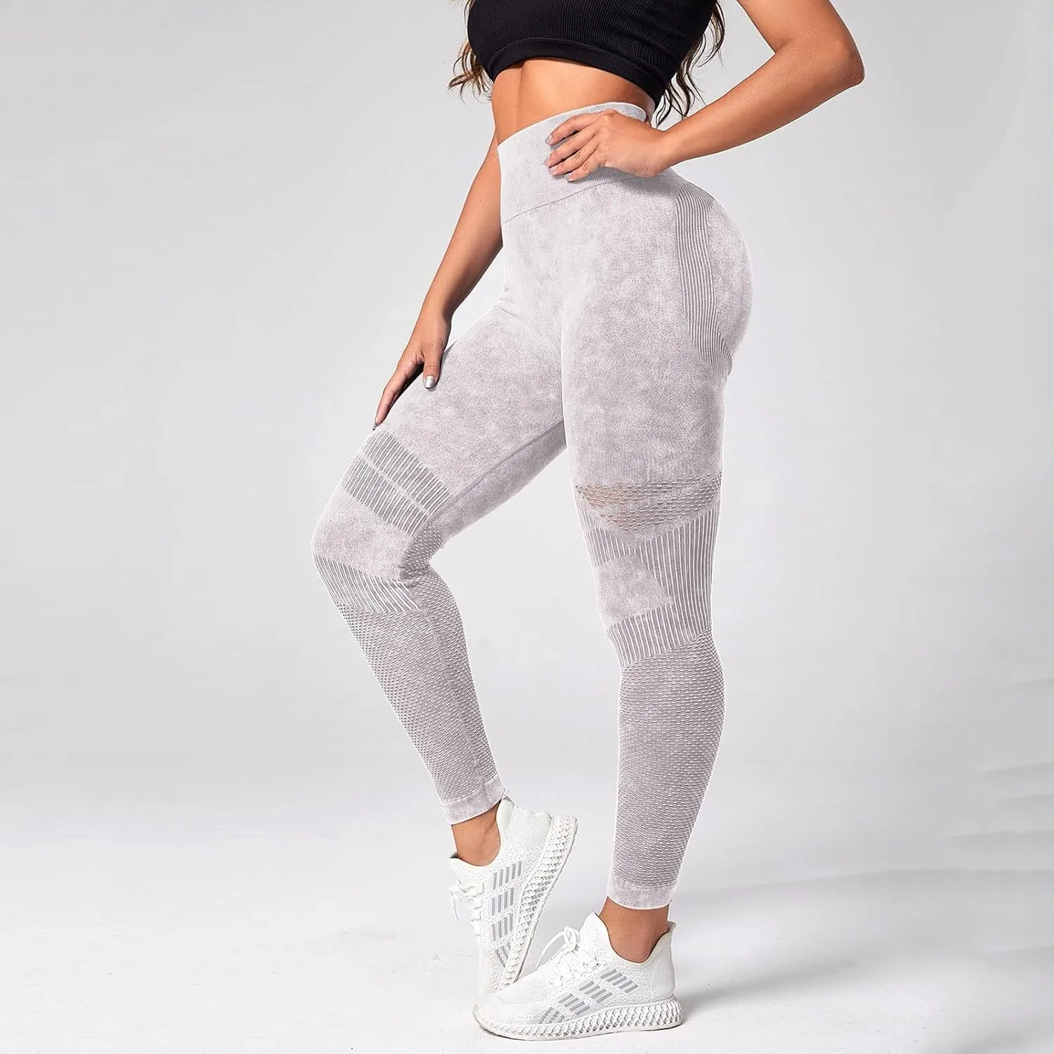 High Waist Leggings for Women Smile Contour Tummy Control Slimming Booty Leggings Workout Running Butt Lift Tights