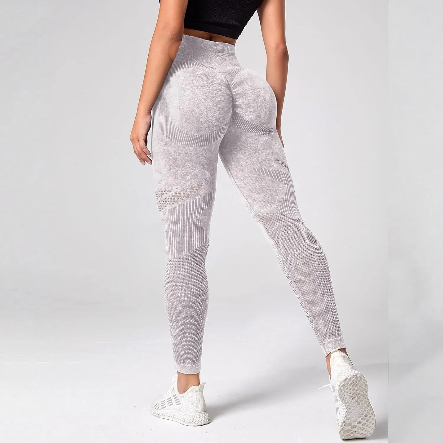 High Waist Leggings for Women Smile Contour Tummy Control Slimming Booty Leggings Workout Running Butt Lift Tights