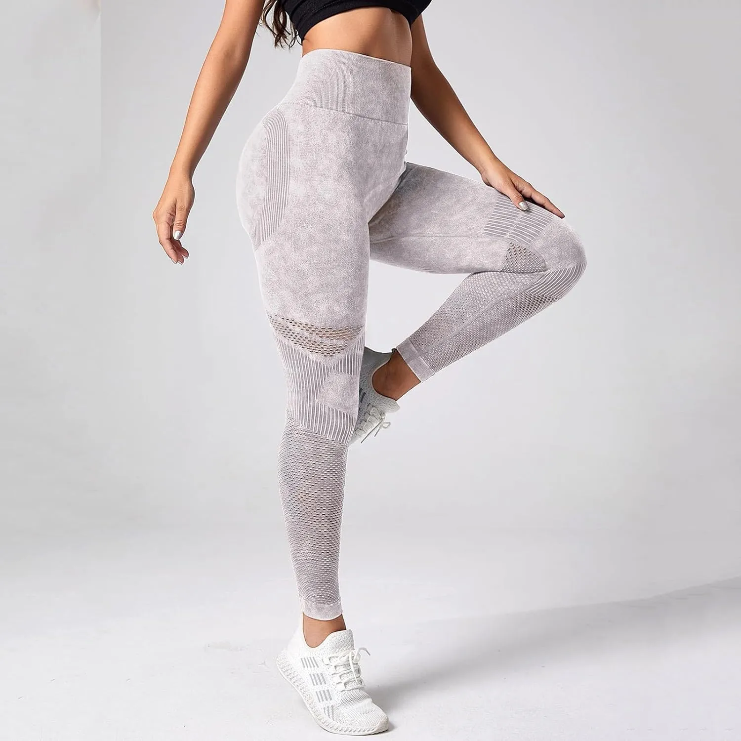 High Waist Leggings for Women Smile Contour Tummy Control Slimming Booty Leggings Workout Running Butt Lift Tights