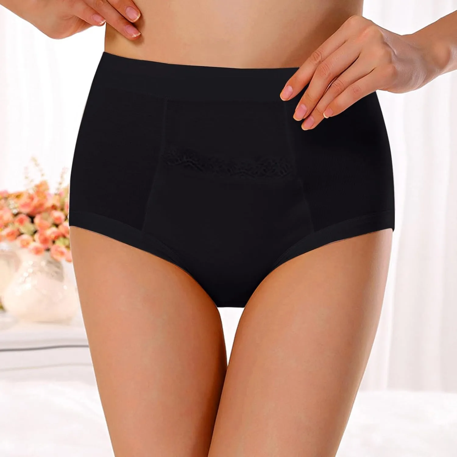 High Waist Underwear for Women Plus Size Seamless Hipster Panties Soft Briefs Ladies Stretch Full Coverage Panty