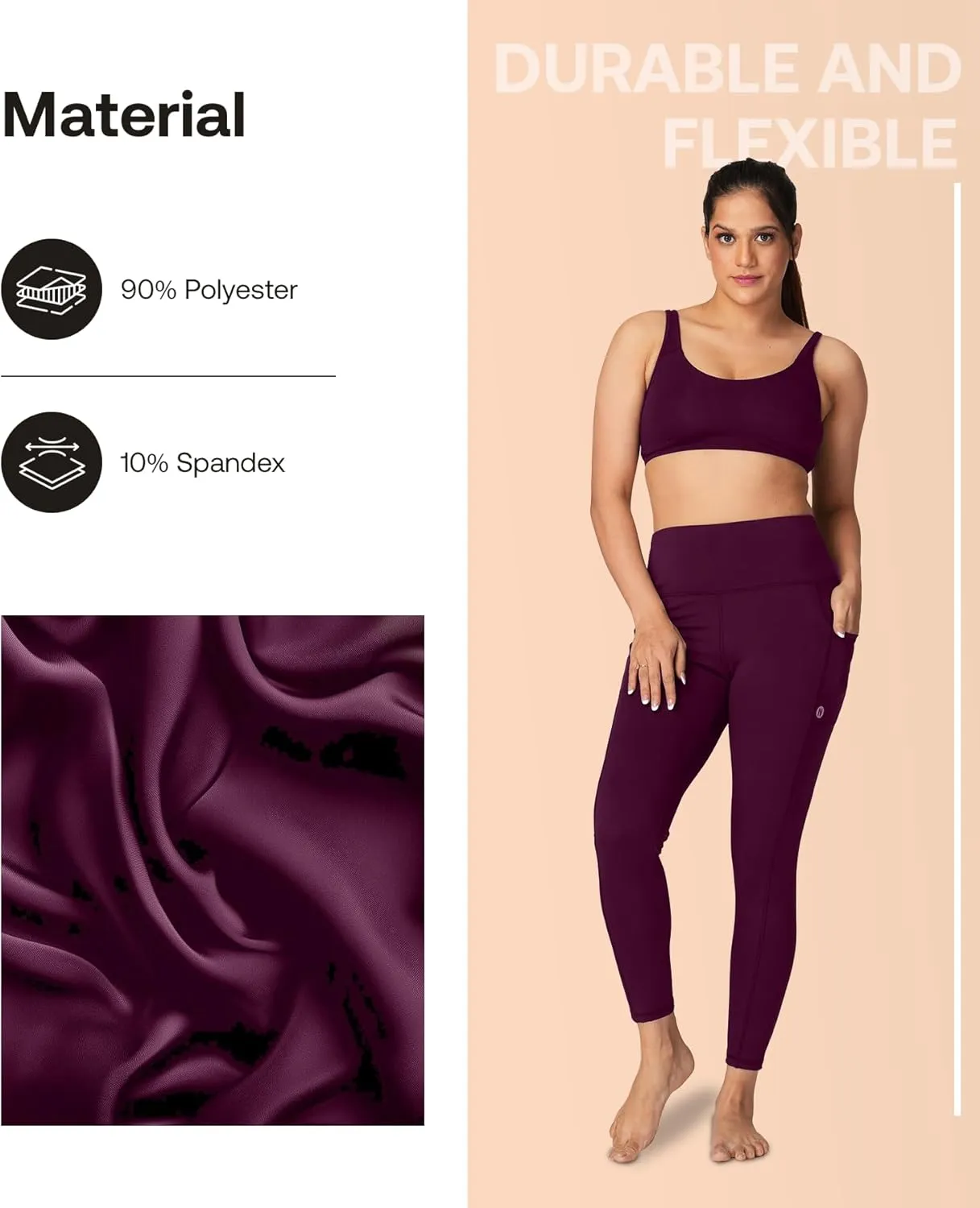 High-Waisted Yoga Pants  Buttery Soft, Tummy Control Leggings with Pockets for Workout & Casual Wear