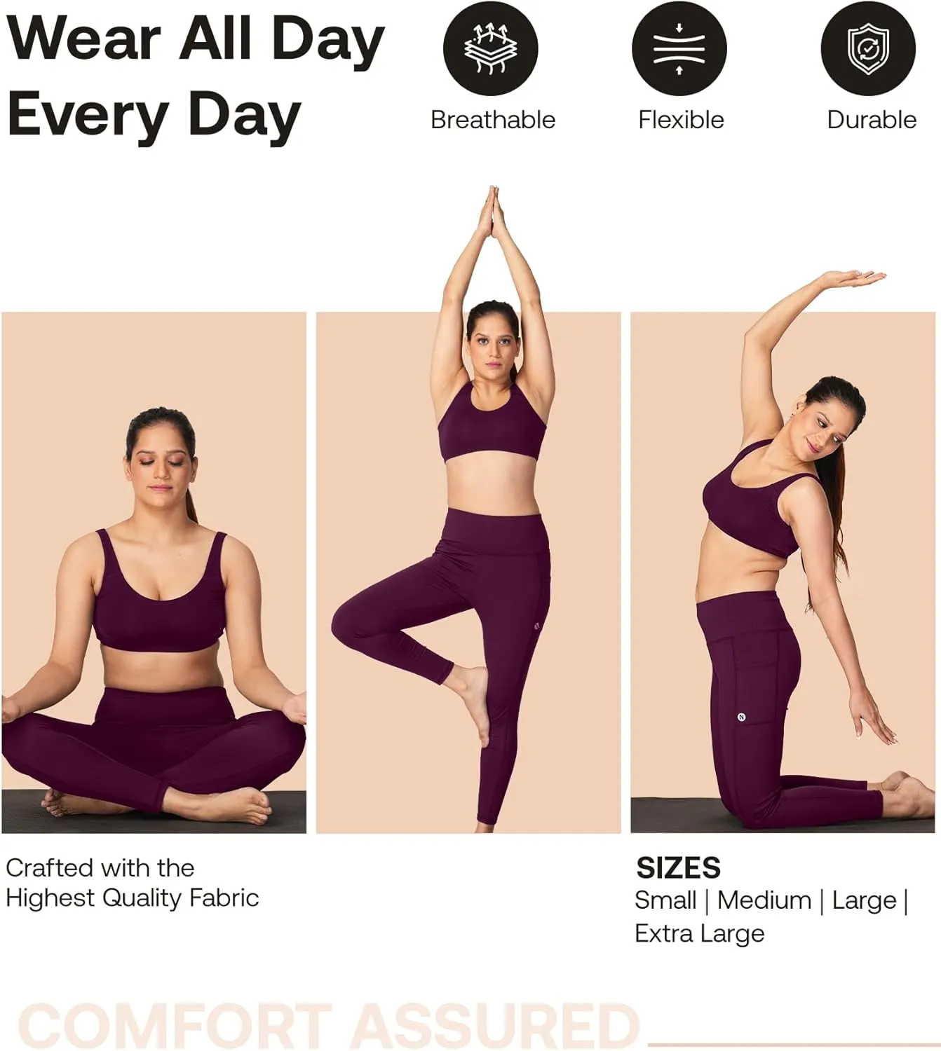 High-Waisted Yoga Pants  Buttery Soft, Tummy Control Leggings with Pockets for Workout & Casual Wear