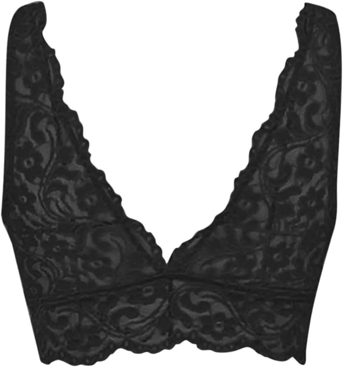 Lace Bralette for Women Deep V Wirefree Plunge Bra Soft Padded Bralette Bra Comfortable Mesh Padded Soft Crop Top