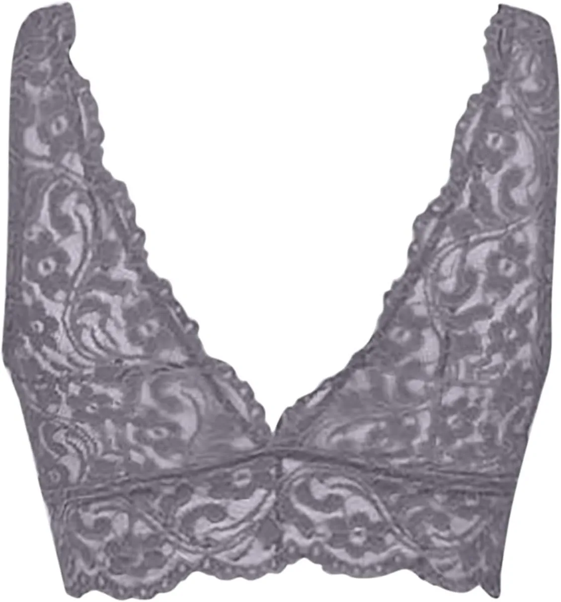 Lace Bralette for Women Deep V Wirefree Plunge Bra Soft Padded Bralette Bra Comfortable Mesh Padded Soft Crop Top