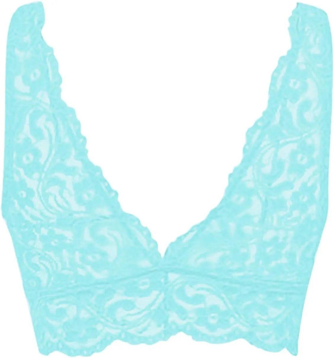 Lace Bralette for Women Deep V Wirefree Plunge Bra Soft Padded Bralette Bra Comfortable Mesh Padded Soft Crop Top
