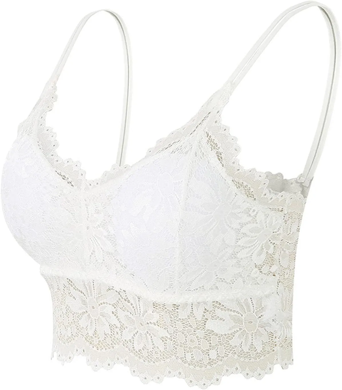 Lace Bralettes for Women Floral Camis Tops Comfortable Wireless Longline Bras Without Padded Stretch Crop Tops Vest