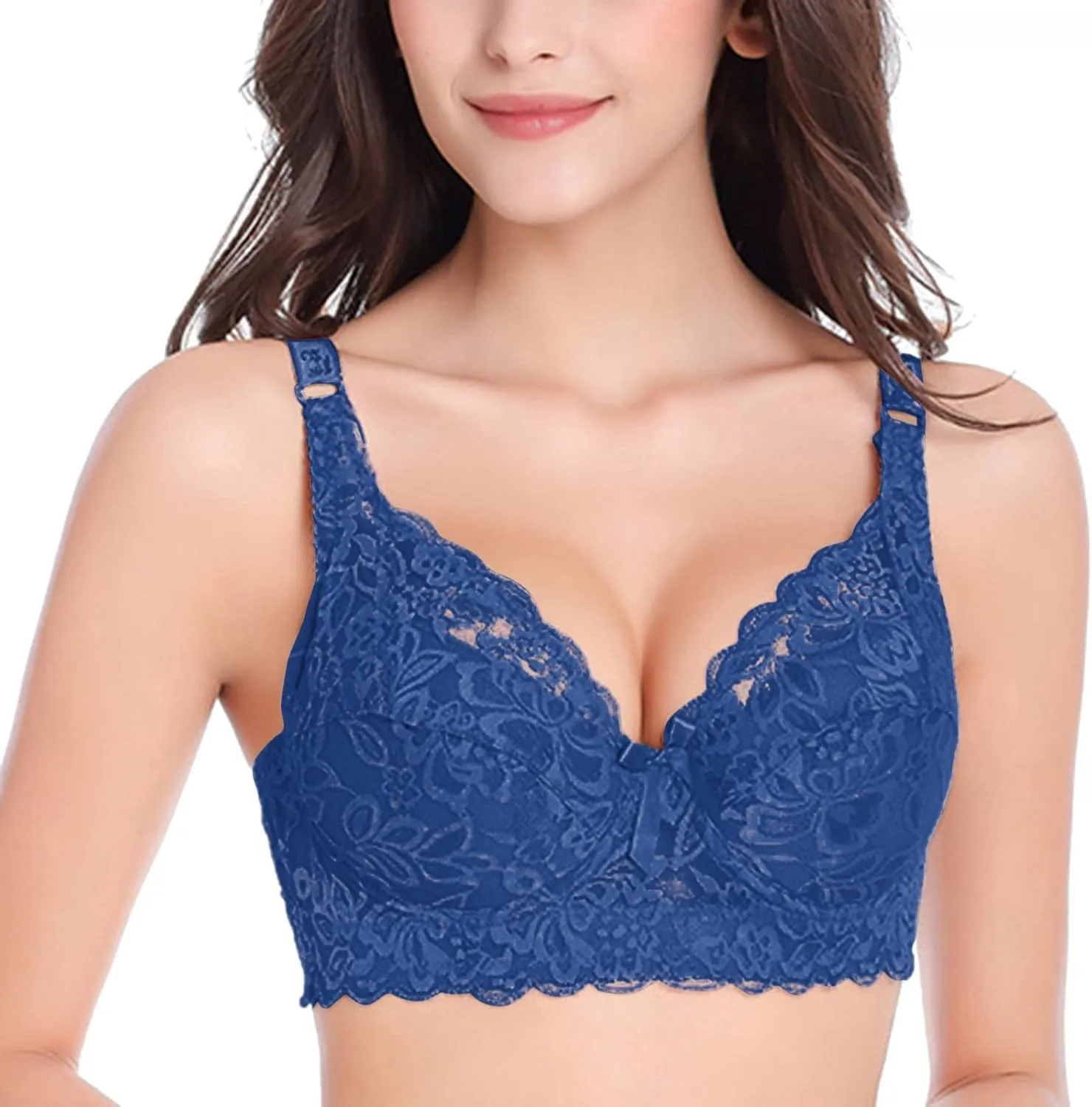 Lace Bralettes Womens Plunge Wireless Bras Camisole Tops Cami Strappy Sexy Soft Push Up Bras with Support
