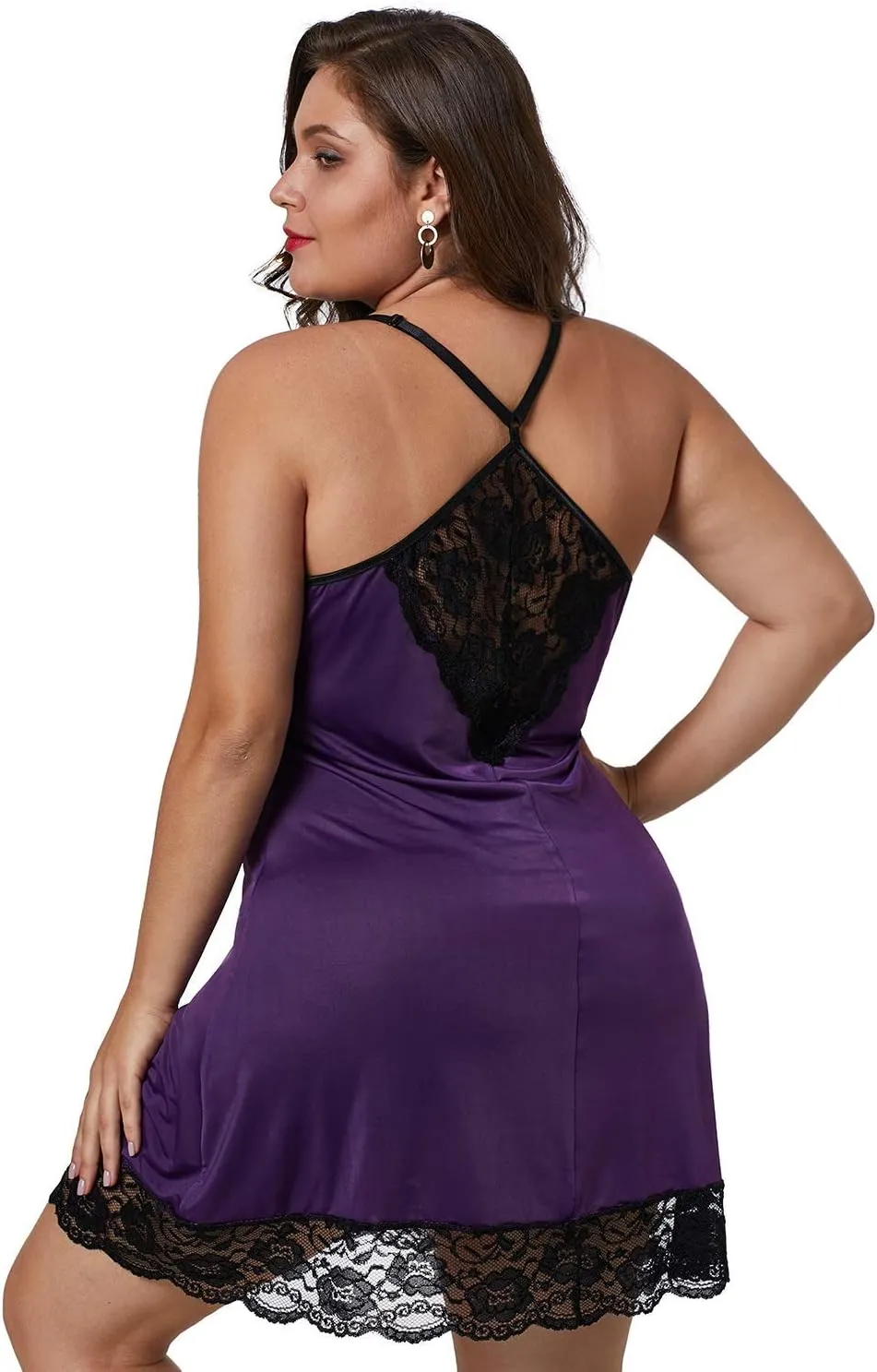 lime flare Sexy Plus Size Silk Nighty Chemise Satin Lingerie Sets