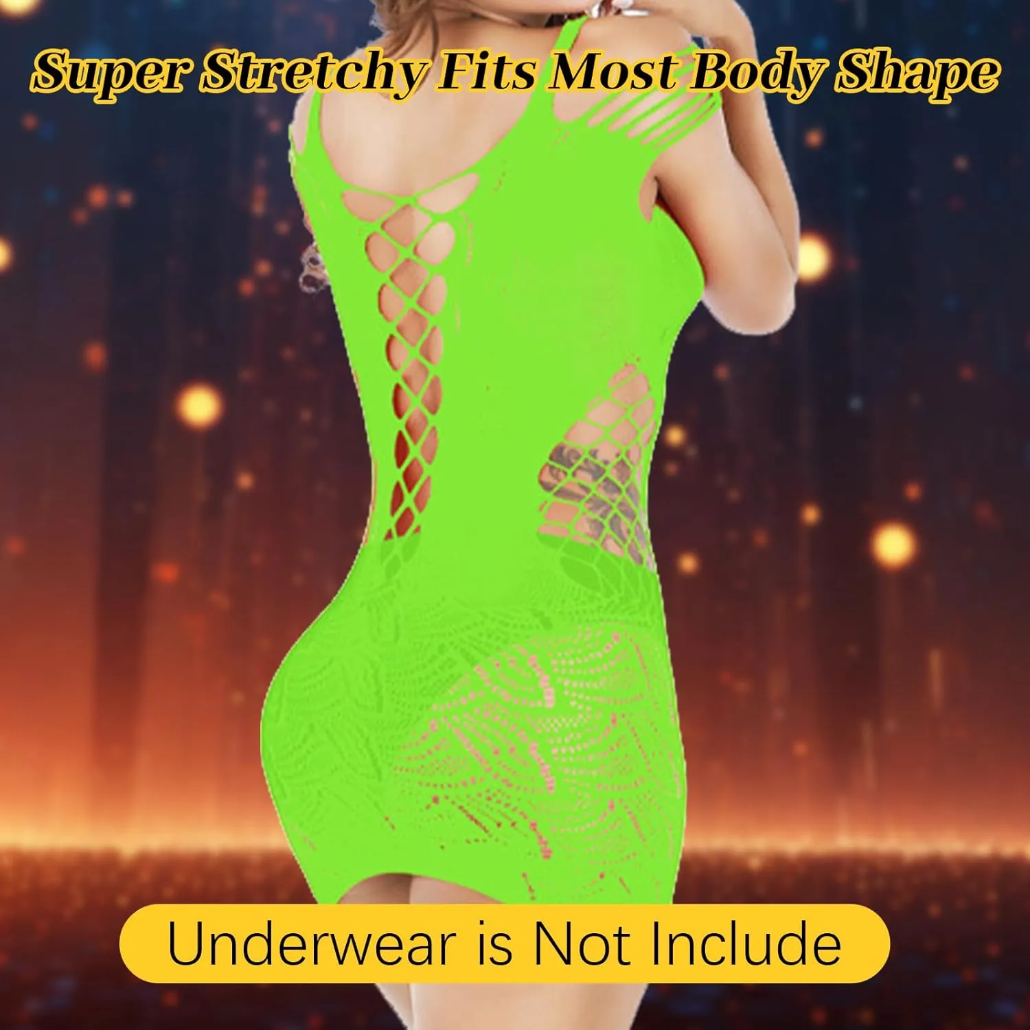 Lingerie for Women Sexy Fishnet Bodycon Dress Hollow Out Mesh Chemise Babydoll Beach Cover Up Stripper Outfit
