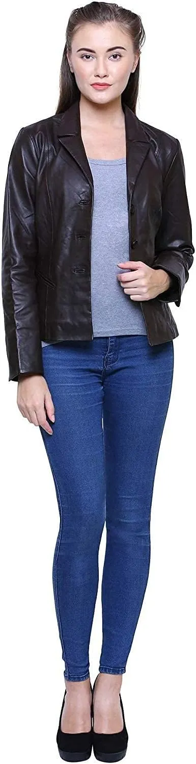 LL LEATHER LOVERS Women's Lambskin Leather Moto Biker Jacket - Winter Wear