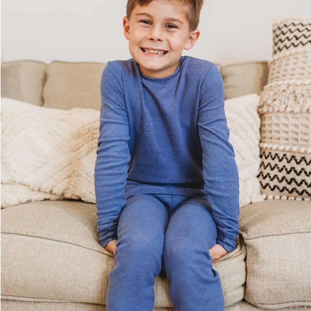 Made in USA Boys Thermal Cotton Underwear Set Long Soft Breathable Base Layer, SPD Sensory