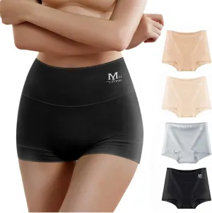 MEIYATING Boy Shorts Underwear for Women High Waisted Cotton Panties Stretch Briefs 4 Pack