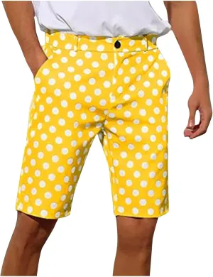 Men's Athletic Gym Shorts Quick Dry Dot Printed Casual Basketball Shorts with Pockets for Running Workout Activewear