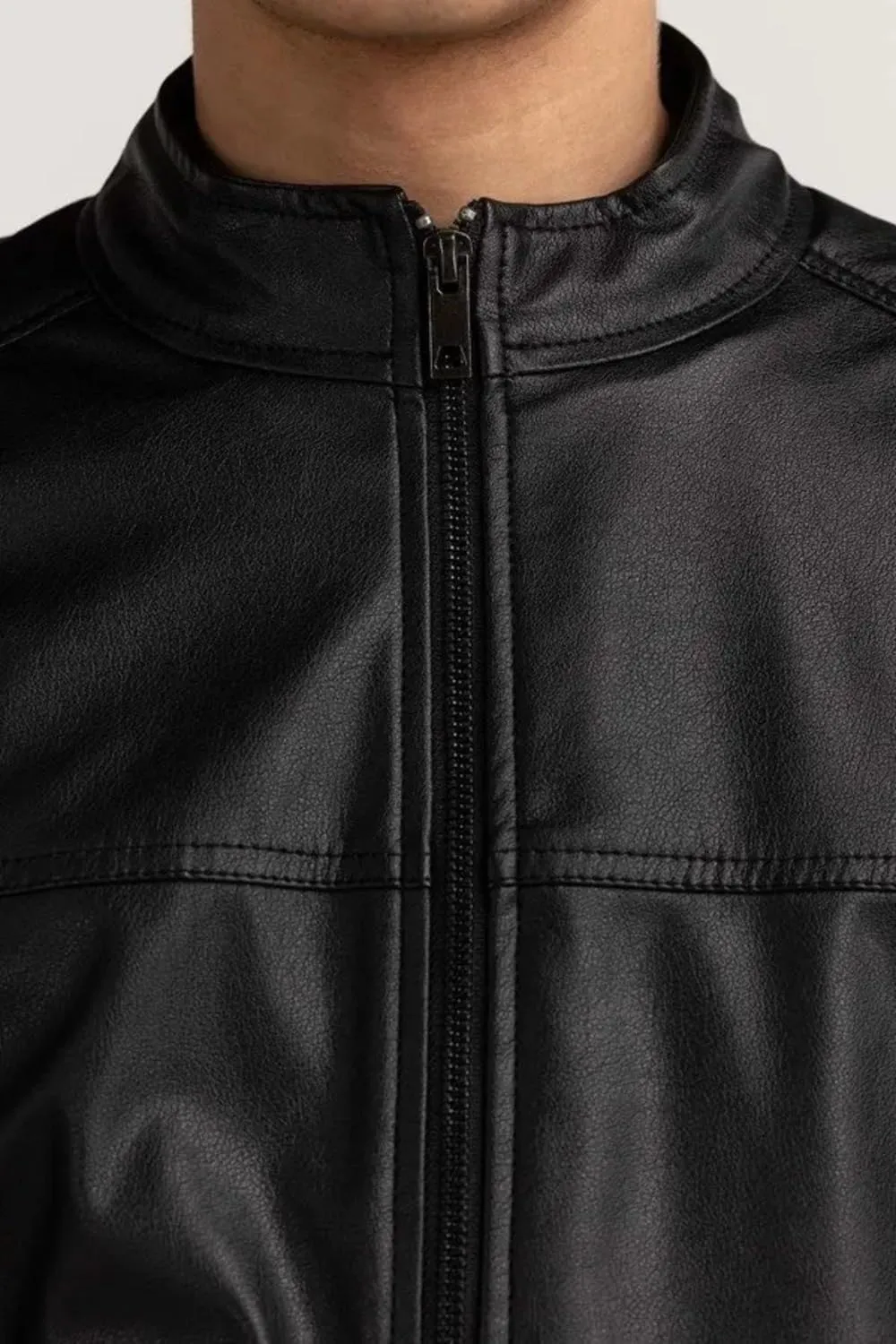 Men's Black Casual Genuine Real Sheepskin Leather Biker Moto Collar Rider SlimFIt Stylish Modern Classic Rider Jacket