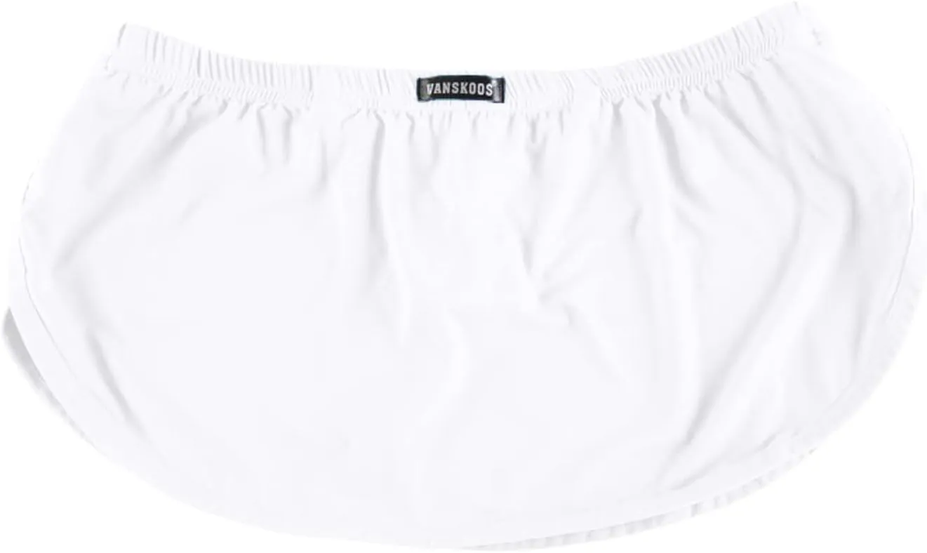 Men's Boxer Jockstrap Sexy Underwear, Silky Satin Split Side Gym Running Active Shorts, 3X-Large, Black
