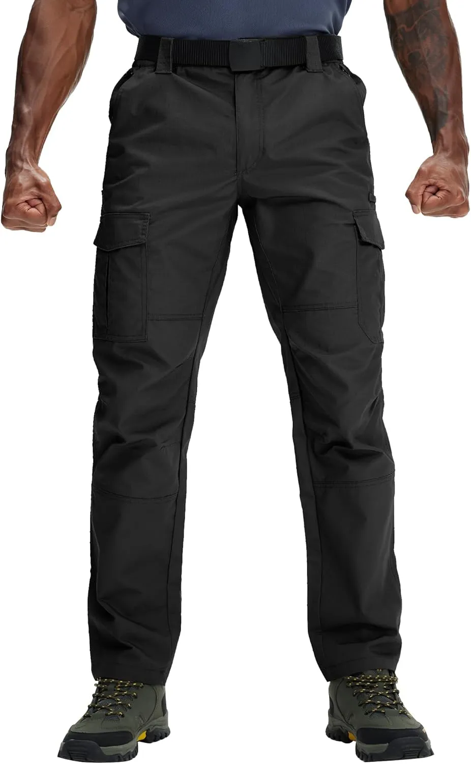 Mens Cargo Pants Waterproof Hiking Pants for Men Ripstop Tactical Pants Multi Work Pants with 7 Pockets