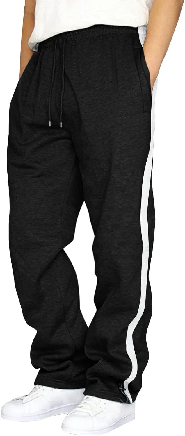 Mens Casual Pants with Zipper Mid-Waist Sports Drawstring Casual Men's Pockets Pants Pants Lightweight Lounge Pants