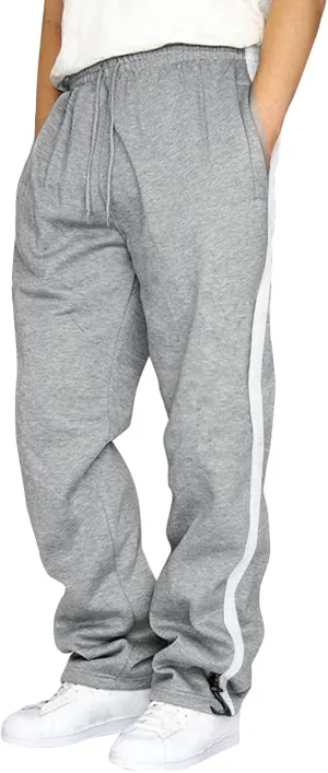 Mens Casual Pants with Zipper Mid-Waist Sports Drawstring Casual Men's Pockets Pants Pants Lightweight Lounge Pants