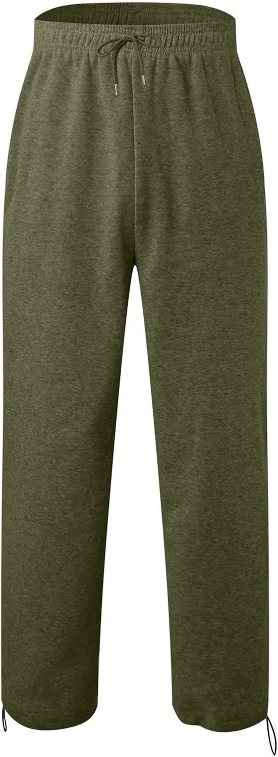 Mens Casual Pants with Zipper Mid-Waist Sports Drawstring Casual Men's Pockets Pants Pants Lightweight Lounge Pants