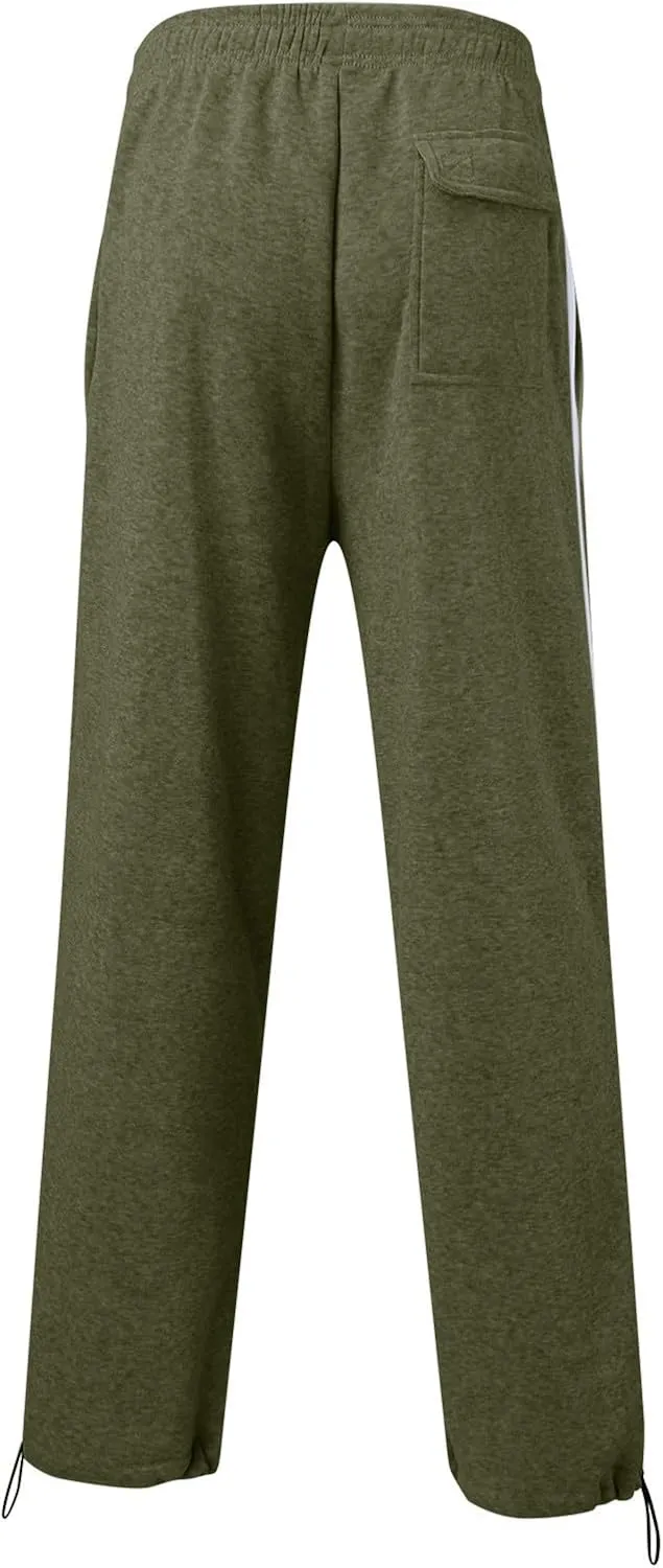 Mens Casual Pants with Zipper Mid-Waist Sports Drawstring Casual Men's Pockets Pants Pants Lightweight Lounge Pants