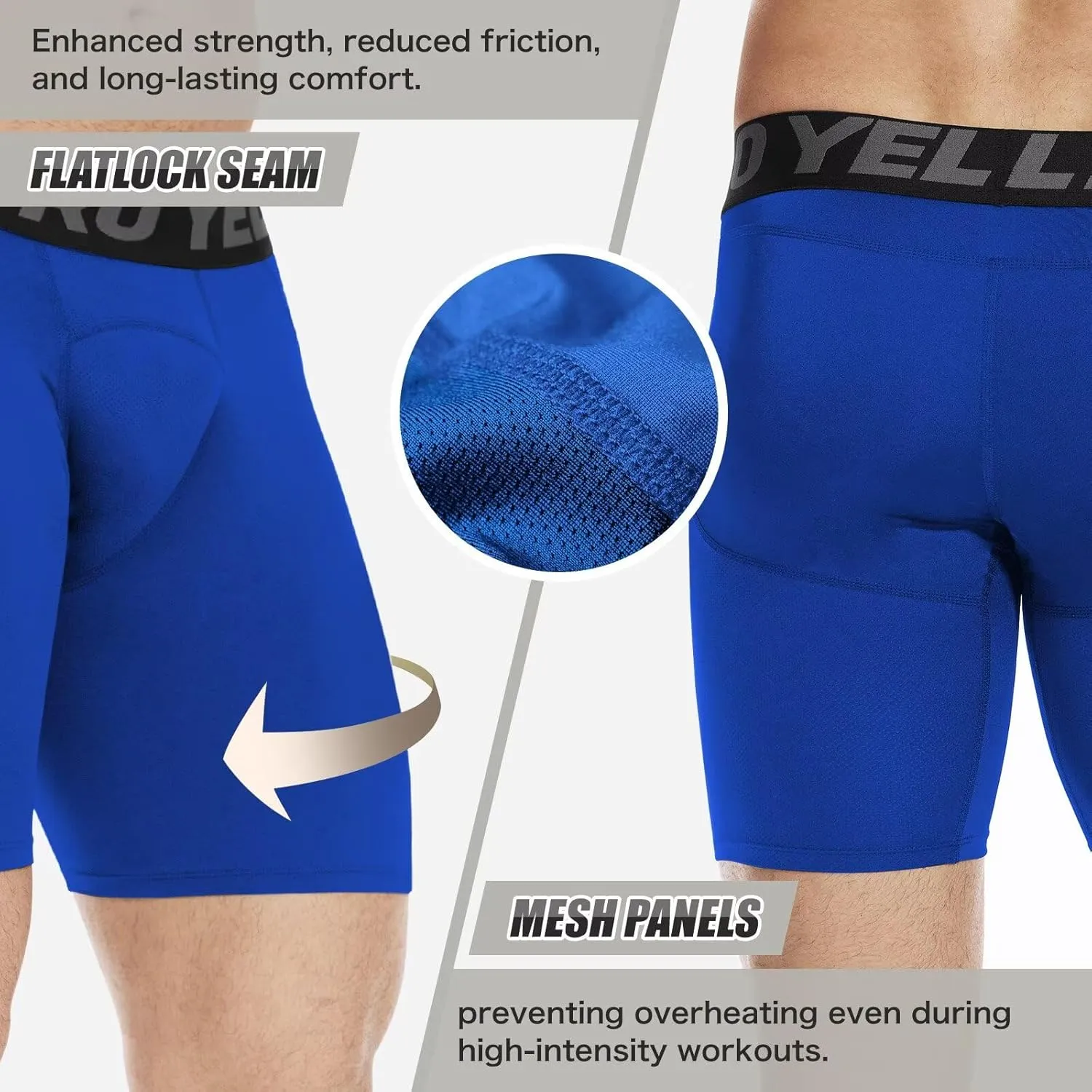 Mens Compression Shorts Quick Dry Basketball Spandex Shorts Light Athletic Underwear Shorts for Running Soccer