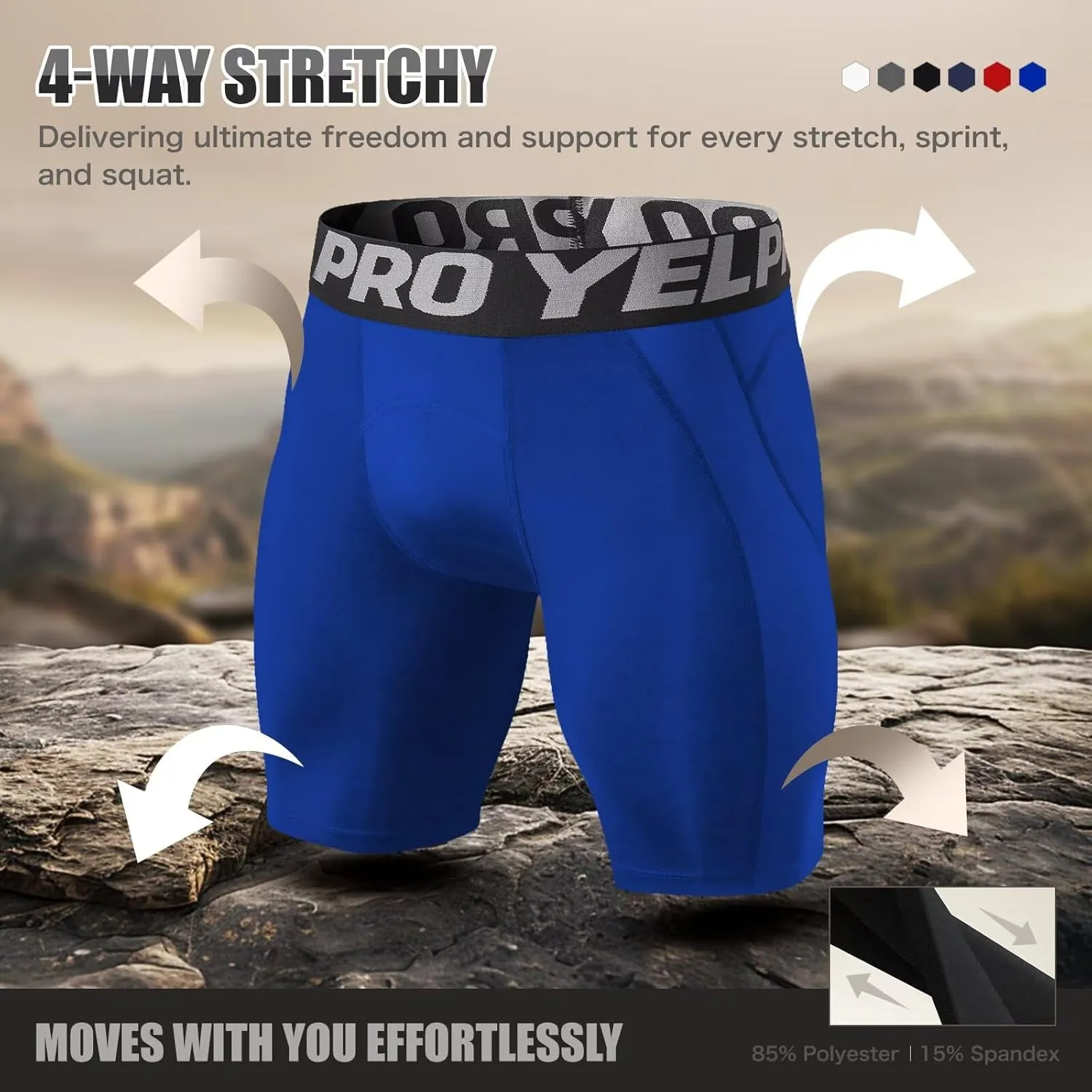 Mens Compression Shorts Quick Dry Basketball Spandex Shorts Light Athletic Underwear Shorts for Running Soccer