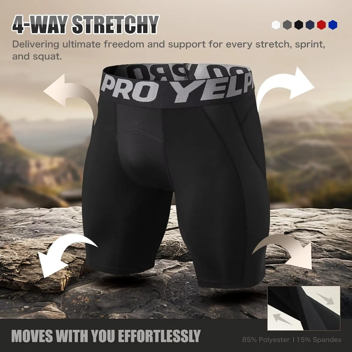 Mens Compression Shorts Quick Dry Basketball Spandex Shorts Light Athletic Underwear Shorts for Running Soccer