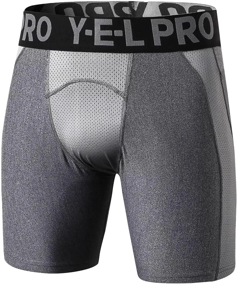Mens Compression Shorts Quick Dry Basketball Spandex Shorts Light Athletic Underwear Shorts for Running Soccer