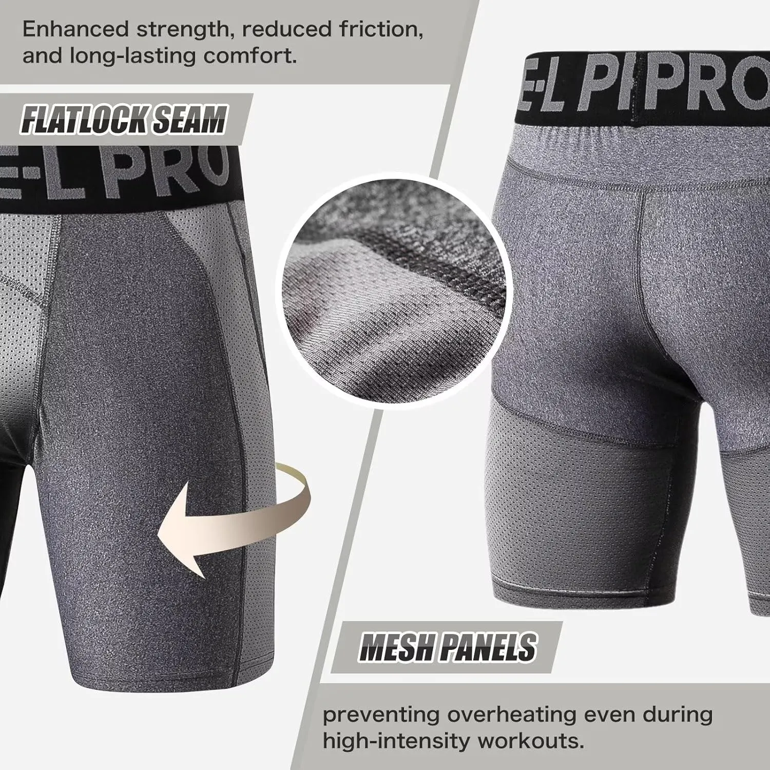 Mens Compression Shorts Quick Dry Basketball Spandex Shorts Light Athletic Underwear Shorts for Running Soccer