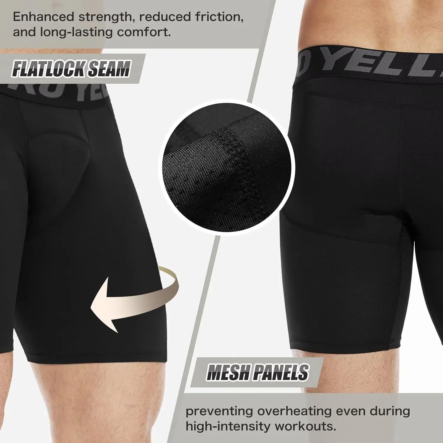 Mens Compression Shorts Quick Dry Basketball Spandex Shorts Light Athletic Underwear Shorts for Running Soccer