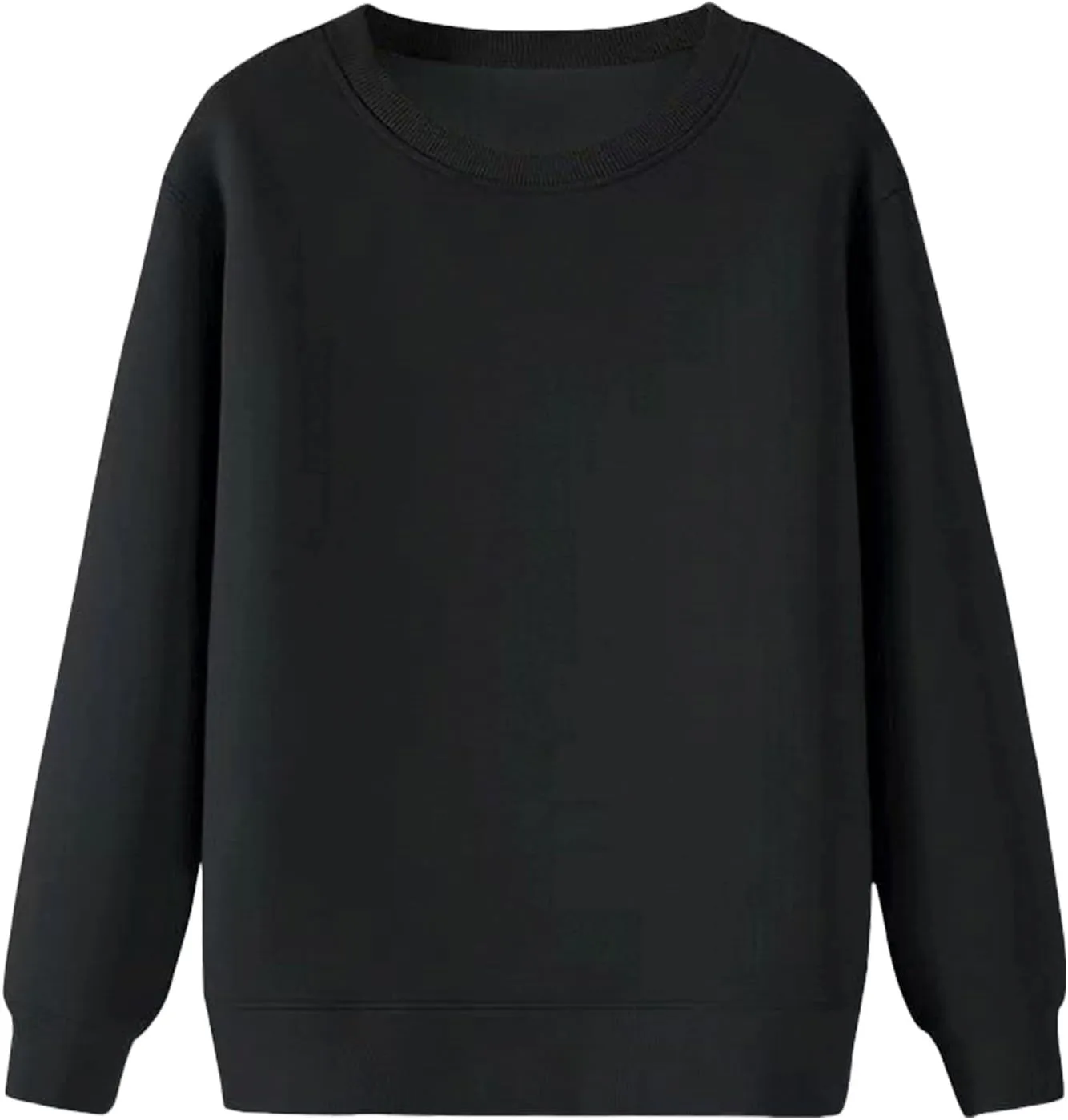 Men'S Crewneck Sweatshirt Thick Warm Sherpa Lined Sweater Heavyweight Long Sleeve Underwear Winter Fleece Pullover