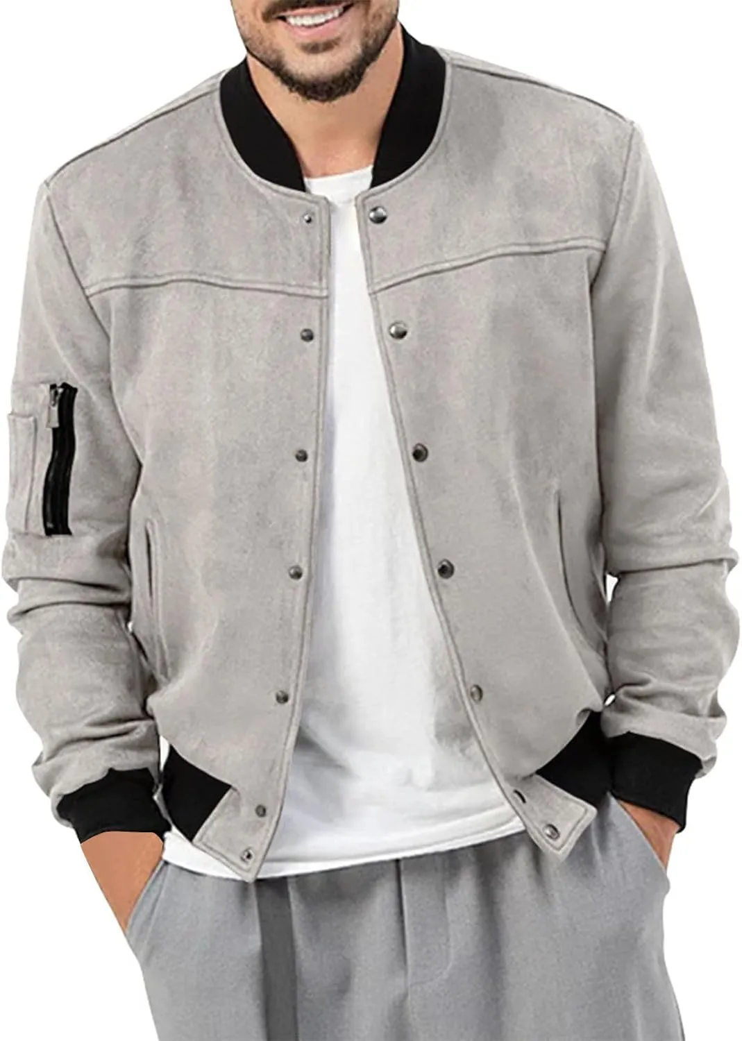 Mens Lightweight Trucker Shirt Jacket Long Sleeve Sherpa Lined Denim Shirt Jackets Outdoorsy Utility Jacket Winter