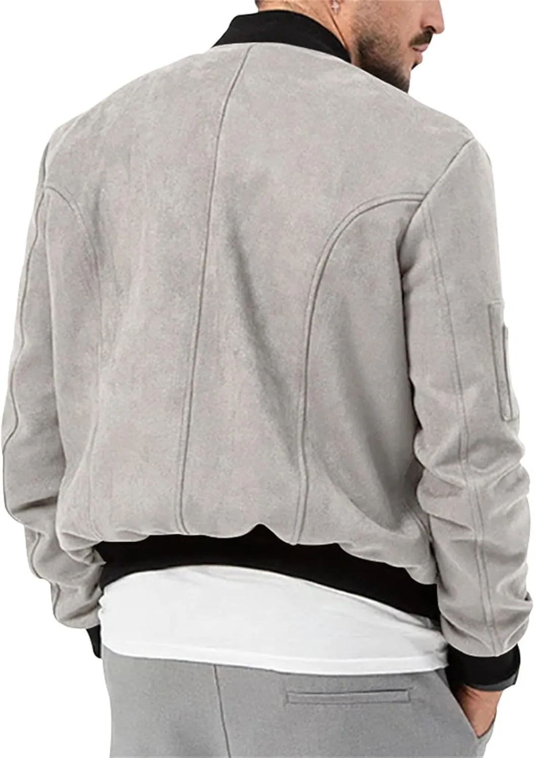Mens Lightweight Trucker Shirt Jacket Long Sleeve Sherpa Lined Denim Shirt Jackets Outdoorsy Utility Jacket Winter