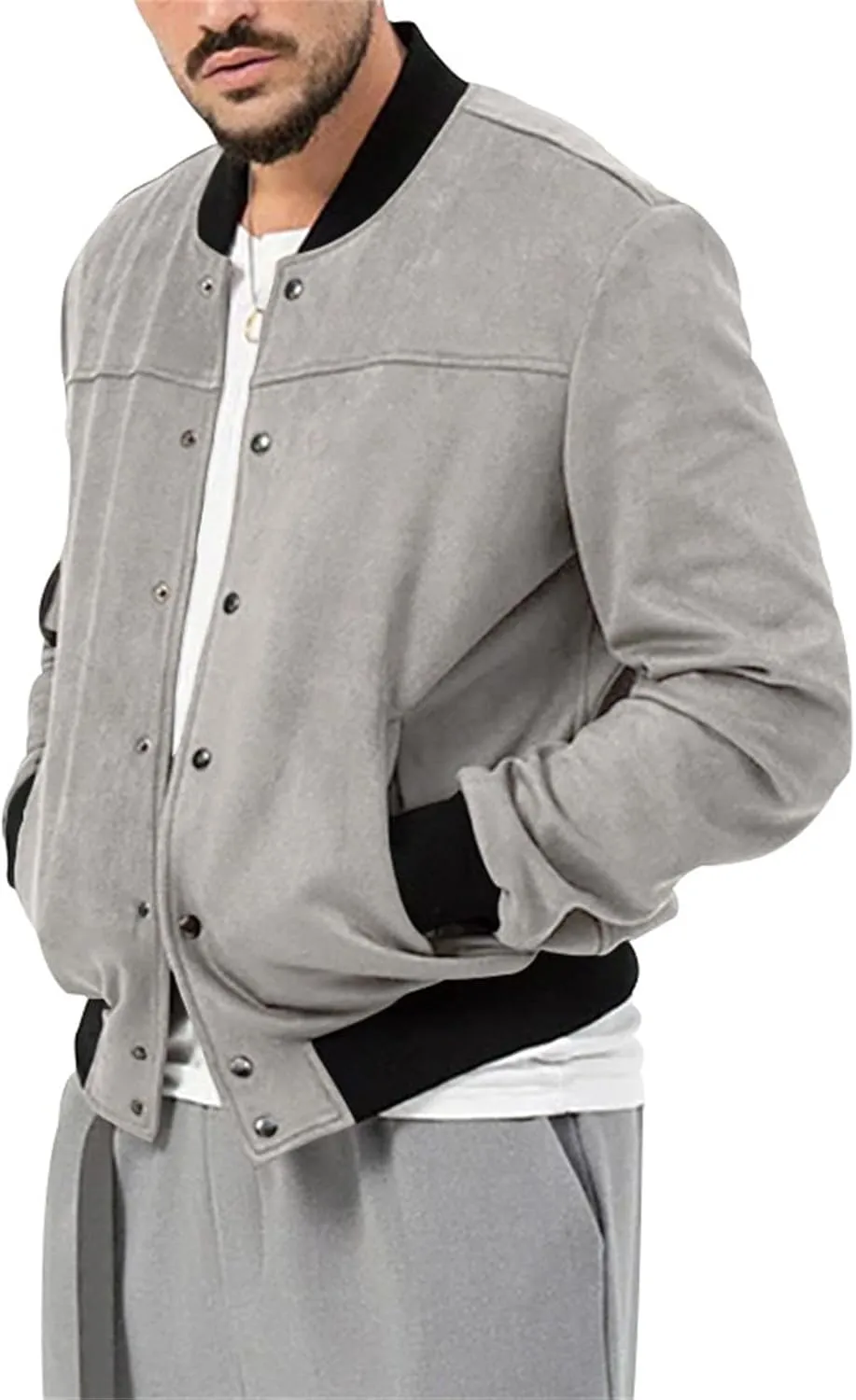 Mens Lightweight Trucker Shirt Jacket Long Sleeve Sherpa Lined Denim Shirt Jackets Outdoorsy Utility Jacket Winter