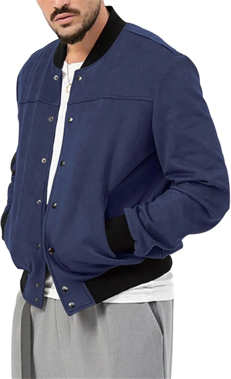 Mens Lightweight Trucker Shirt Jacket Long Sleeve Sherpa Lined Denim Shirt Jackets Outdoorsy Utility Jacket Winter