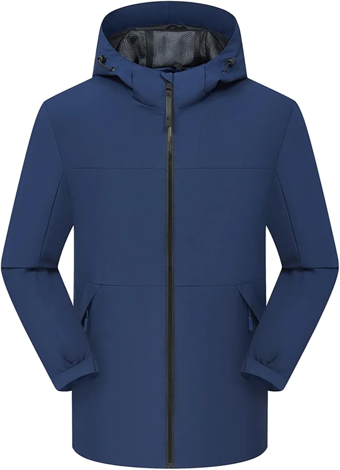 Mens Packable Rain Jacket Lightweight Waterproof Raincoat with Hood Outdoor Running Hiking Cycling Fall Overcoats
